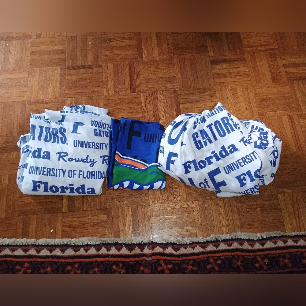 University of Florida Themed Twin Sheet Set Flat, Fitted, and Pillowcase